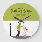 Father’s Day Gift for Dad | Custom Photo & Name Große Wanduhr (Vorderseite)