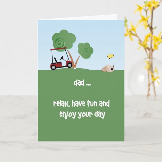 Father’s Day Golf Theme Karte (Gelbe Blume)