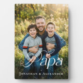 Father’s Day Papa & kids Personalized Photo Gift Fotoplatte (Vorderseite)
