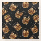 Father’s Day Whiskey Lover Coasters for Dad Glasuntersetzer (Vorderseite)
