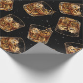 Father’s Day Whiskey Lover Wrapping Paper for Dad Geschenkpapier (Ecke)