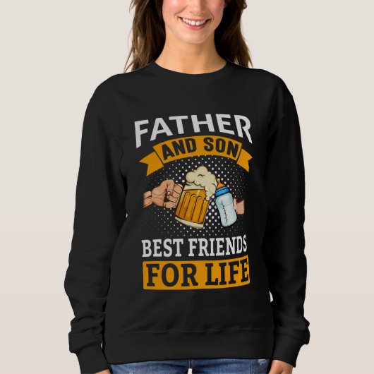 Father & Son Best Friends For Life Drinking Milk Sweatshirt (Vorderseite)