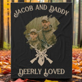 Father Son Deer Hunting Deerly Loved Photo & Name Fleecedecke