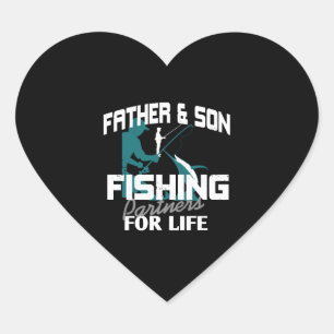 Father Son Fishing Herz-Aufkleber