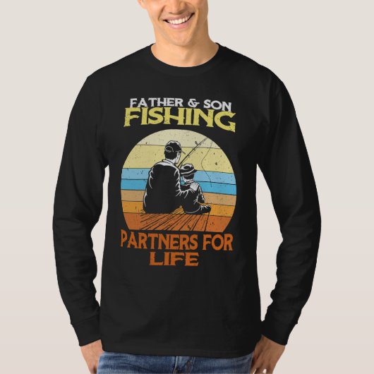 Father Son Fishing Partners For Life Retro Matchin T-Shirt (Vorderseite)