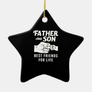 Father Son Friends Fist Bump Shirt Father Day Keramik Ornament
