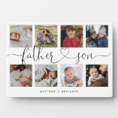 Father Son Heart Script | Foto Grid Collage Fotoplatte (Vorderseite)