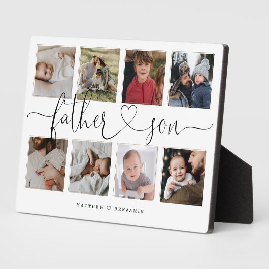 Father Son Heart Script | Foto Grid Collage Fotoplatte (Seite)