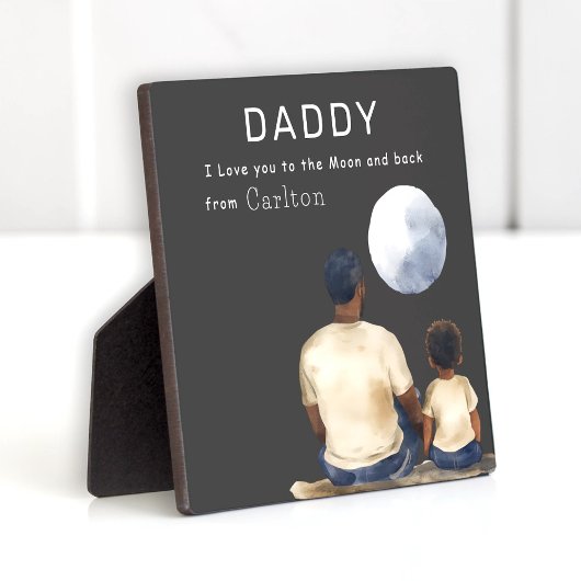 Father Son Moon Message Plaque Fotoplatte