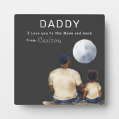 Father Son Moon Message Plaque Fotoplatte (Vorderseite)