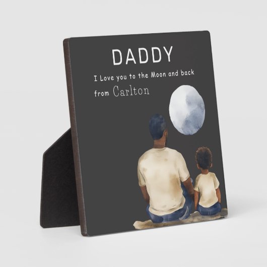 Father Son Moon Message Plaque Fotoplatte (Vorderseite)