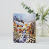 Father & Son Snowman Postkarte (Stehend Vorderseite)