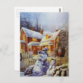 Father & Son Snowman Postkarte (Vorne/Hinten)
