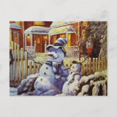 Father & Son Snowman Postkarte (Vorderseite)