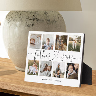 Father Sons Heart Script   Foto Grid Collage Fotoplatte