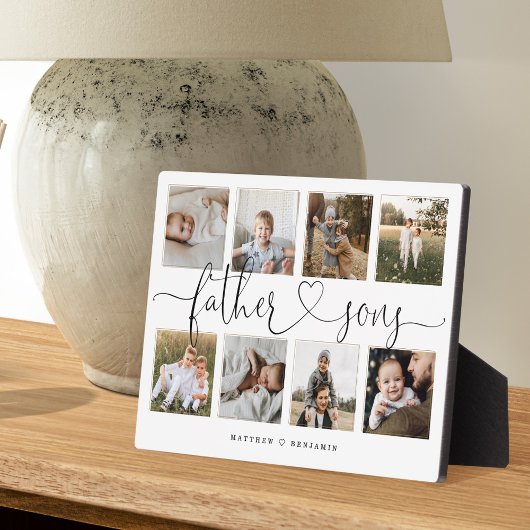 Father Sons Heart Script | Foto Grid Collage Fotoplatte