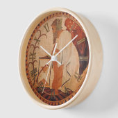 Father Time Wall Clock with Natural Wood Frame Uhr (Winkel)