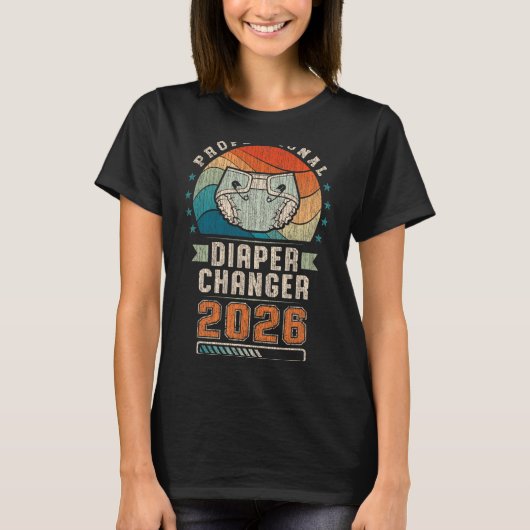 Father To Be Future Daddy, Expecting Dad 2026 Diap T-Shirt (Vorderseite)