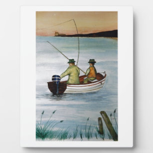 Father und sein Fishing Trip Fotoplatte