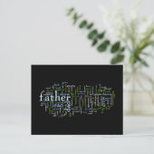 Father Word Cloud Postcard Postkarte (Stehend Vorderseite)