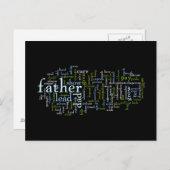 Father Word Cloud Postcard Postkarte (Vorne/Hinten)