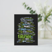 Father Word Cloud Postkarte (Stehend Vorderseite)