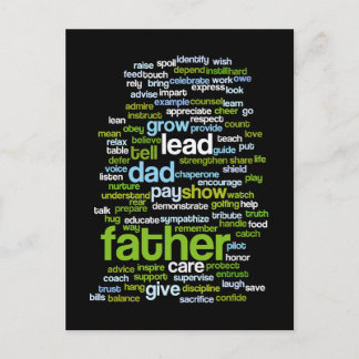 Father Word Cloud Postkarte