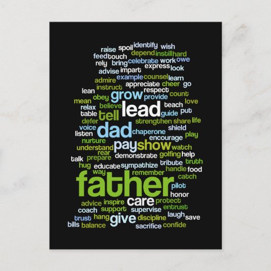 Father Word Cloud Postkarte (Vorderseite)