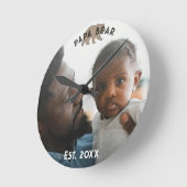 Father Year Established Photo Runde Wanduhr (Winkel)