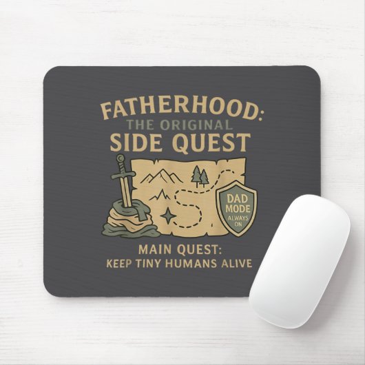Fatherhood The Original Side Quest Dad Mode Mousepad (Mit Mouse)