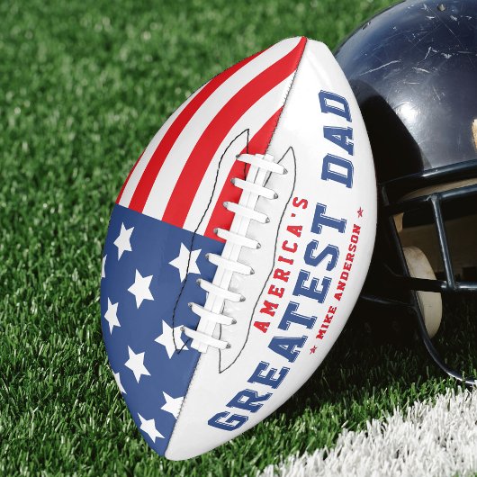 Father's Day American Flag Patriotic Red & Blue Football