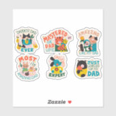 FATHER'S DAY ANIMALS CHARACTERS SET AUFKLEBER (Blatt)