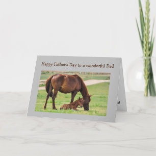 Father's Day Best Dad Ever Horses Card Karte