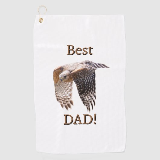 Father's Day "Best Dad" Hawk  Golfhandtuch (Vorderseite)
