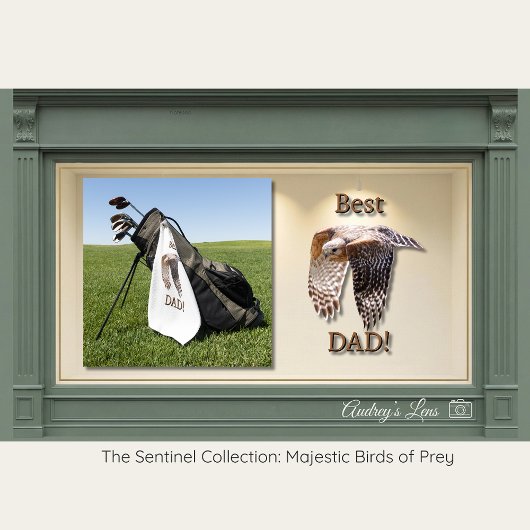 Father's Day "Best Dad" Hawk  Golfhandtuch