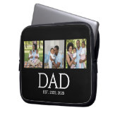 Fathers Day Caps Black 3 Photo Dad Established Laptopschutzhülle (Vorderseite Links)