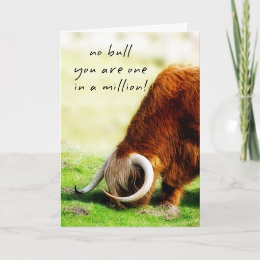 Father's Day Card - Scottish Longhorn Bull Karte (Vorderseite)