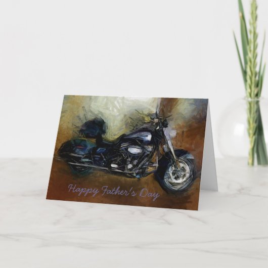 Father's Day card with Harley motorcycle Karte (Vorderseite)