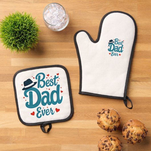 FATHER'S DAY CELEBRATION OFENHANDSCHUH & Topflappen-Set (Oben Unten)