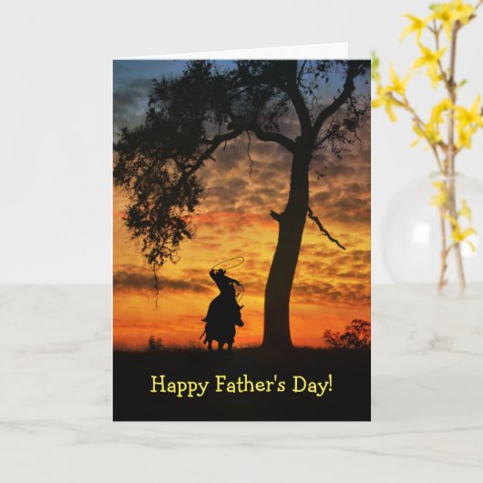 Father's Day Country Western Happy Trails Karte (Gelbe Blume)