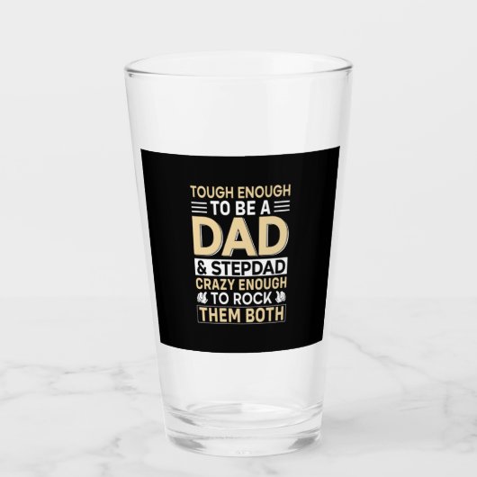 Father's Day Dad And Step Dad I Rock Them Glas (Vorderseite)