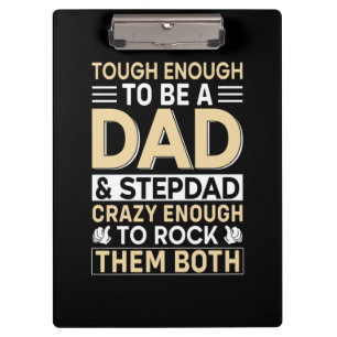 Father's Day Dad And Step Dad I Rock Them Klemmbrett