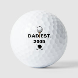 Fathers Day Dad Est Since Year Golf Design Golfball