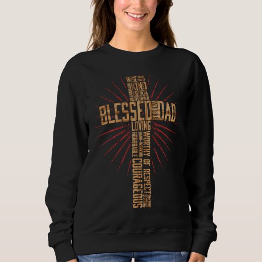 Father's Day Dad Husband Blessed Dad Christian Sweatshirt (Vorderseite)