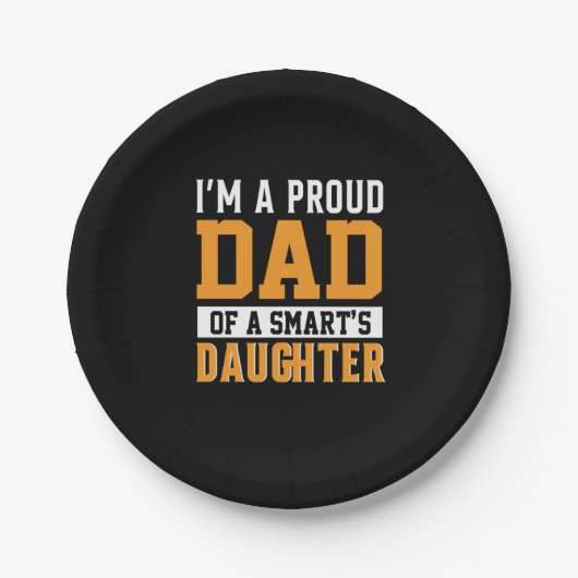 Father's Day Dad Of A Smart Daughter Pappteller (Vorderseite)