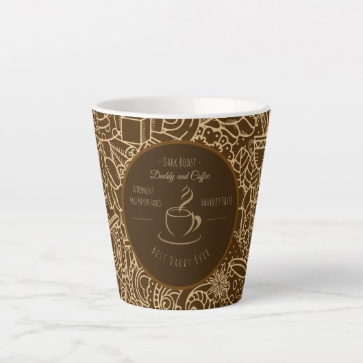 Fathers Day, Daddy and Coffee,Best Daddy Ever Milchtasse (Vorderseite)