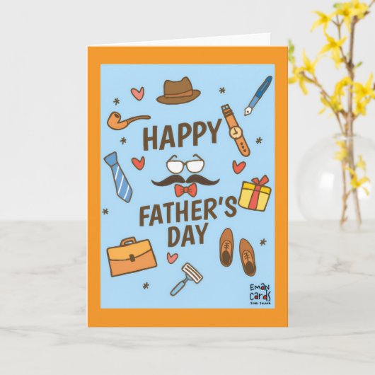 Father's Day - dad's belongings Karte (Gelbe Blume)