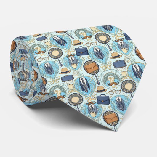 Father's Day Dapper Dad Pattern Necktie Tie Krawatte (Gerollt)