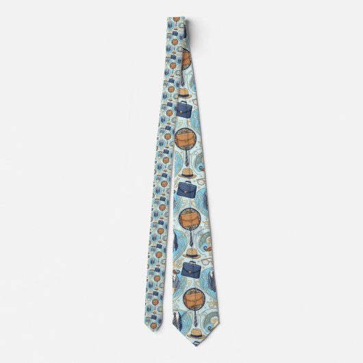 Father's Day Dapper Dad Pattern Necktie Tie Krawatte (Rückseite)