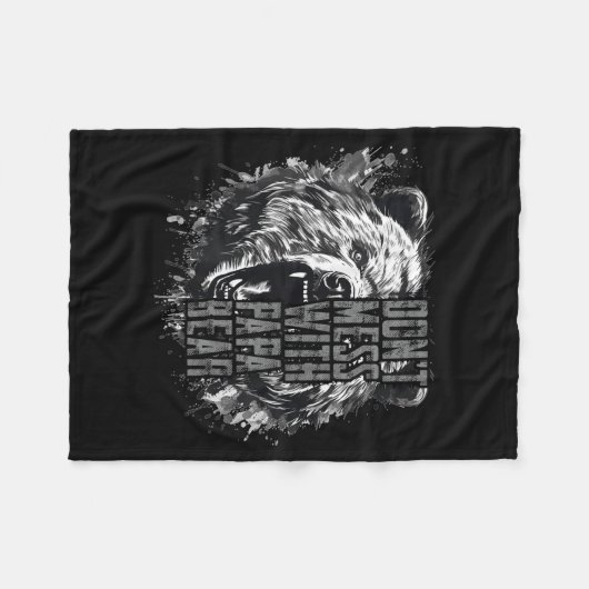 Father's Day Don't Mess With Papa Bear Fleecedecke (Vorderseite (Horizontal))